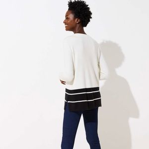Loft Mock Turtleneck Sweater (black and white)
